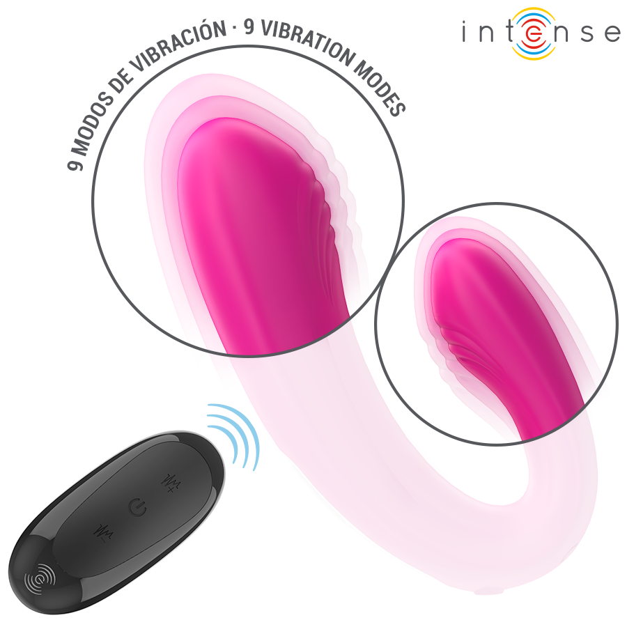 INTENSE - JANET DOPPELSTIMULATOR UND U-FÖRMIGER VIBRATOR MIT PINKER FERNBEDIENUNG