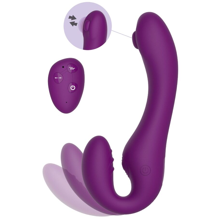 Gode Ceinture Strapless Vibrant 2-en-1 Télécommande 3 Moteurs - Xocoon