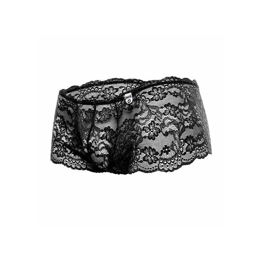 MOB - Schwarze Spitzenboxershorts, Größe L/XL