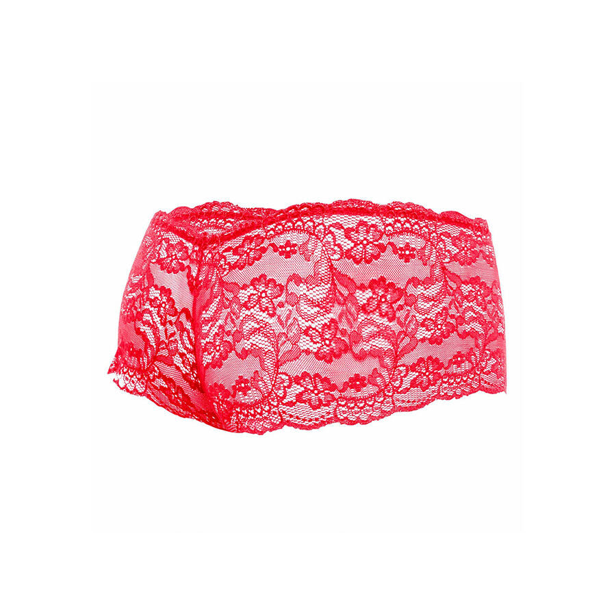 MOB - Rote Spitzenboxershorts, Größe L/XL