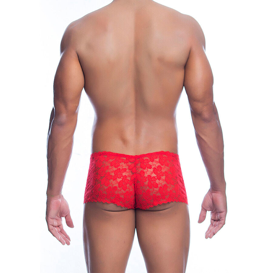 MOB - Rote Spitzenboxershorts, Größe L/XL
