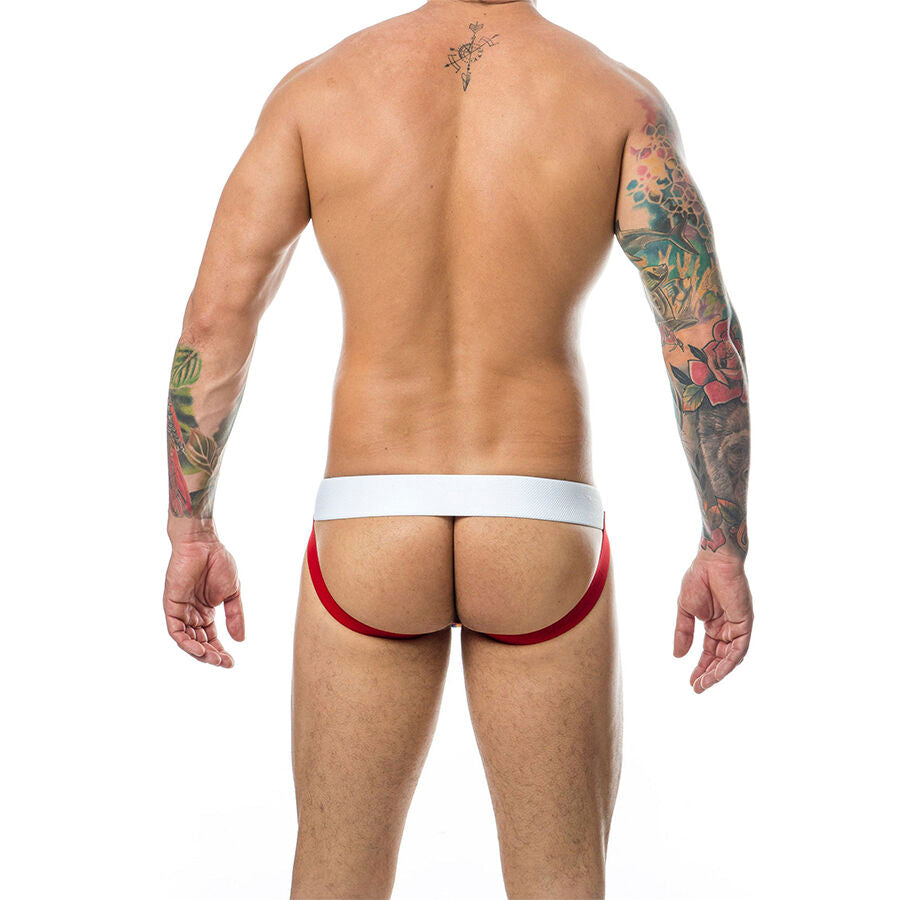 MOB - Klassischer Regenbogenstreifen-Jockstrap, Größe L