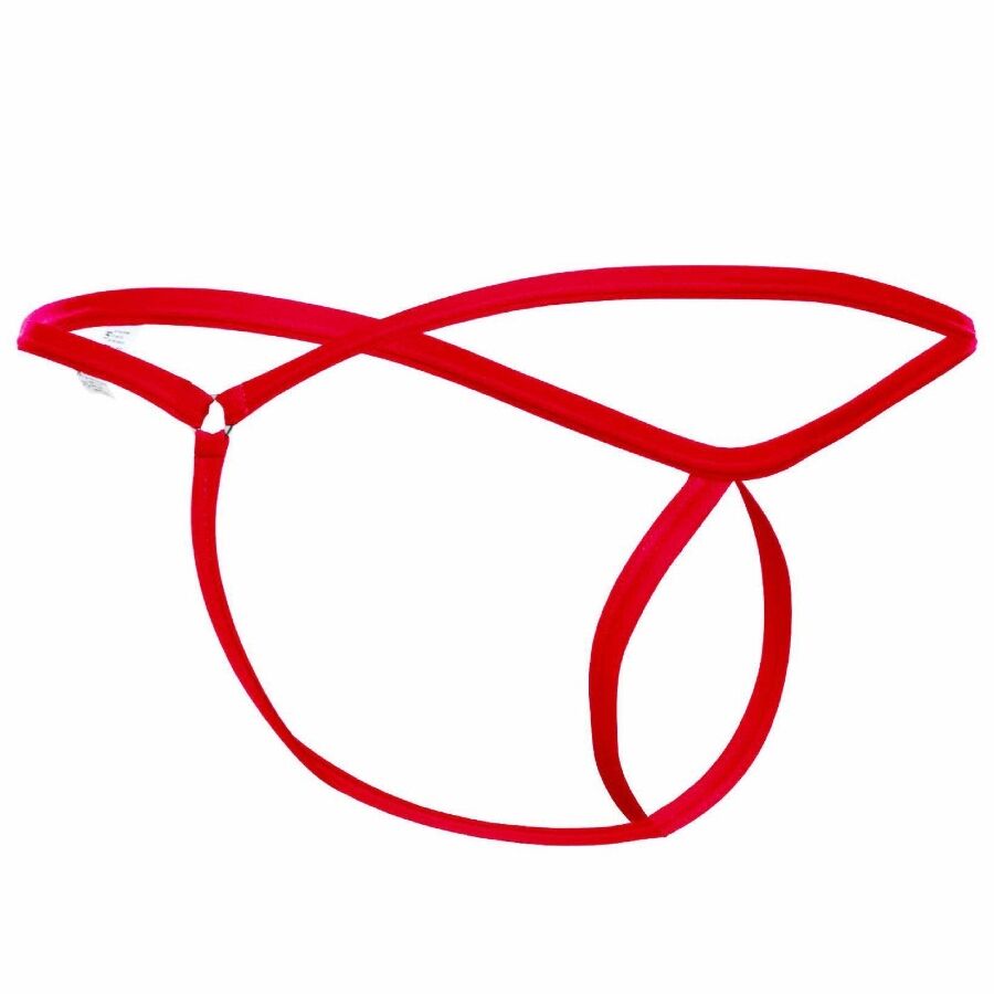 MOB - ROTER, tränenförmiger Stringtanga, Größe L/XL