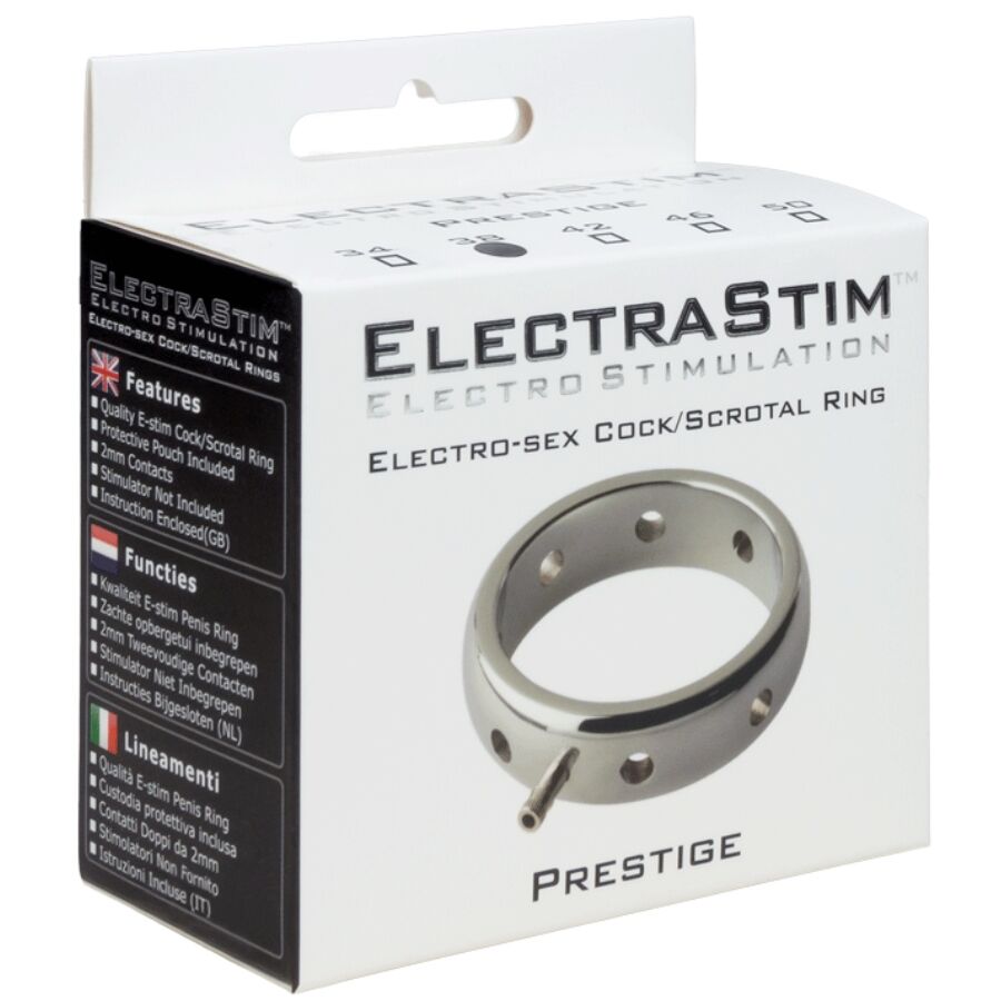 ELECTRASTIM - PRESTIGE Elektromagnetischer Penisring aus Metall, 38 mm