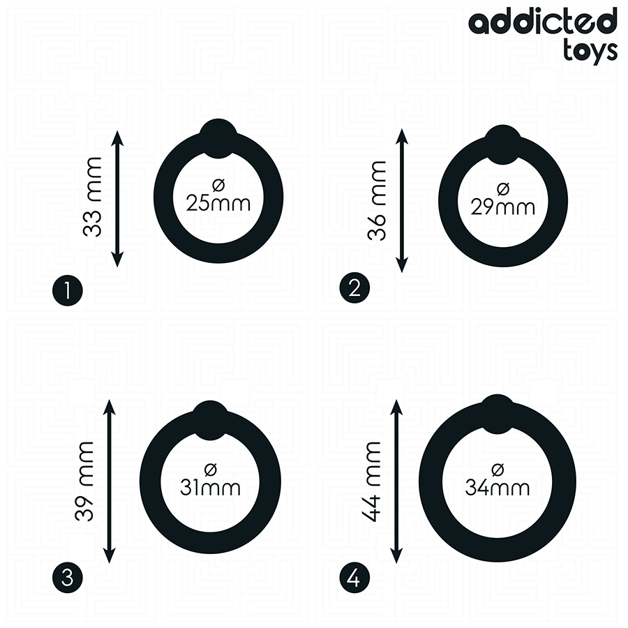 ADDICTED TOYS – SET MIT SILIKON-DRUCKRINGEN