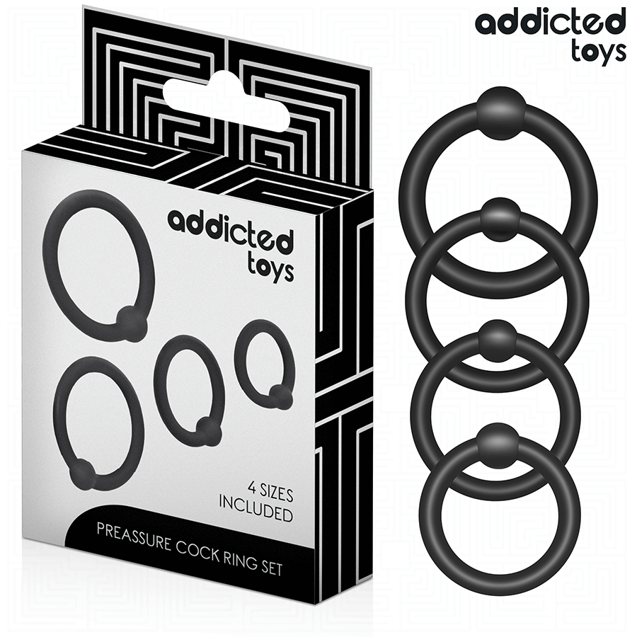 ADDICTED TOYS – SET MIT SILIKON-DRUCKRINGEN
