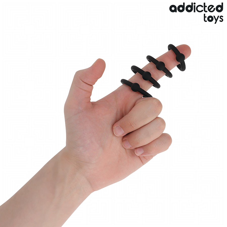 ADDICTED TOYS – SET MIT SILIKON-DRUCKRINGEN