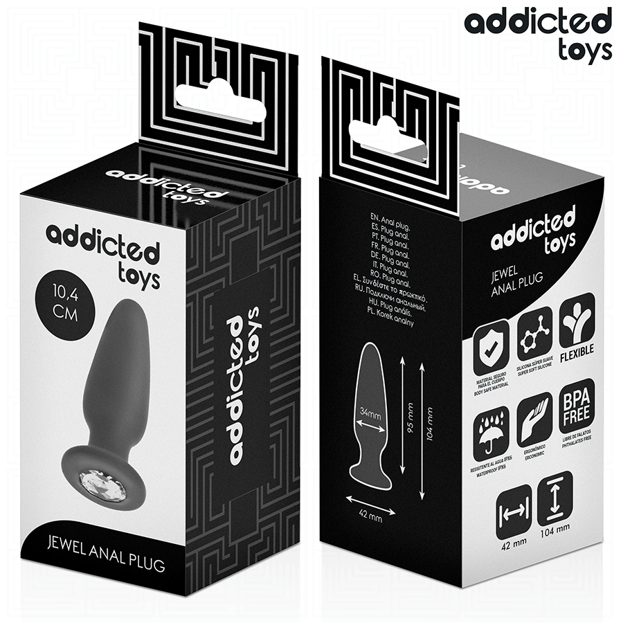 ADDICTED TOYS – Analplug mit Schmuckstein, Größe M, 10,4 cm