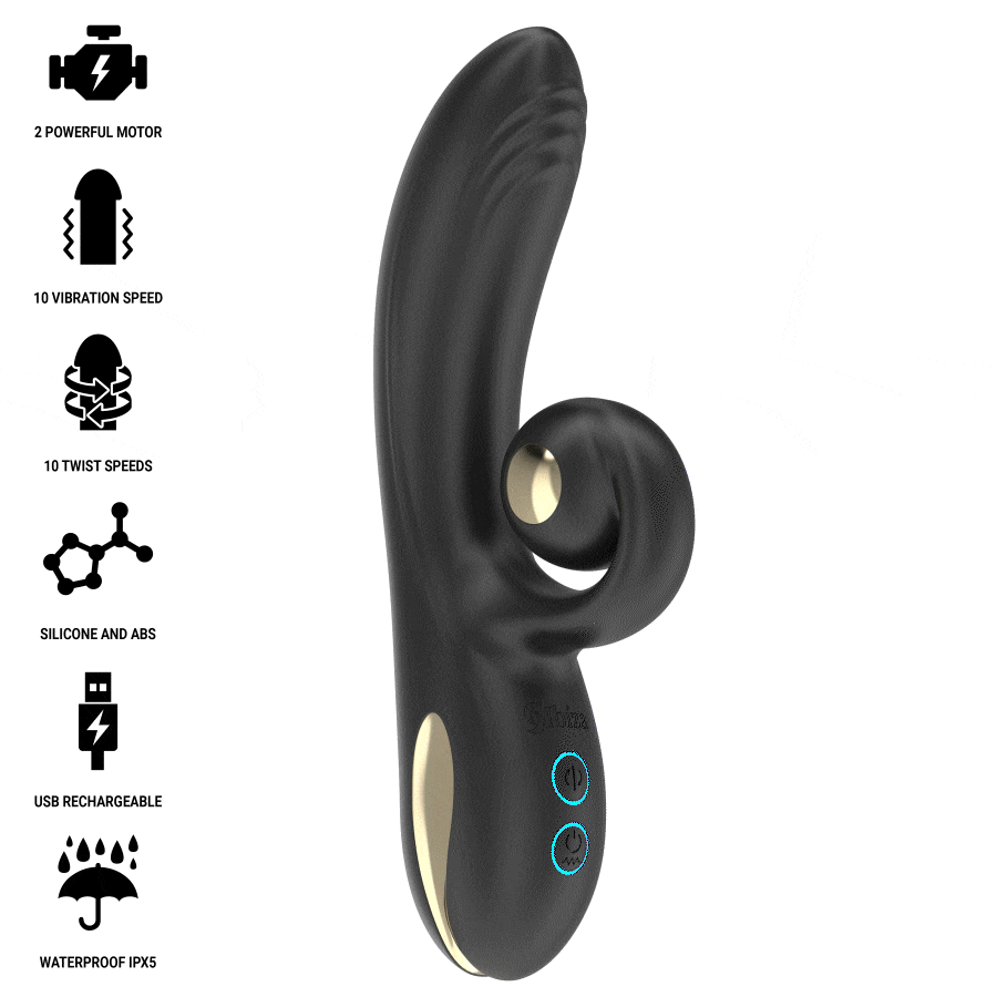 IBIZA - TWISTER-VIBRATOR MIT KURVENSTIMULATOR UND VIBRO-ROTATION