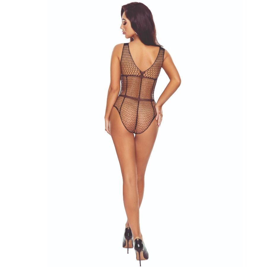 PASSION - BS114 Bodystocking Black Grid