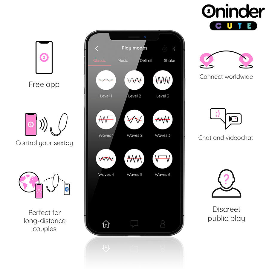 ONINDER CUTE - 360° VIBRIERENDES UND ROTIERENDES SILIKON-EI - KOSTENLOSER WELTWEITER APP-VERSAND