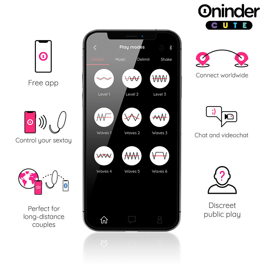 ONINDER CUTE – VIBRIERENDES UND LIEBEVOLLES SILIKON-EI – KOSTENLOSE WELTWEIT ENTHALTENE APP