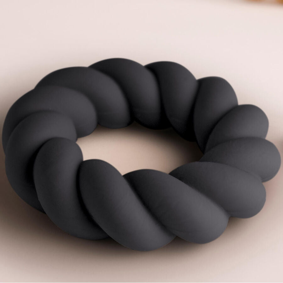 ROCKS-OFF - SCHWARZER SILIKON-TWIST-MASTURBATIONSRING