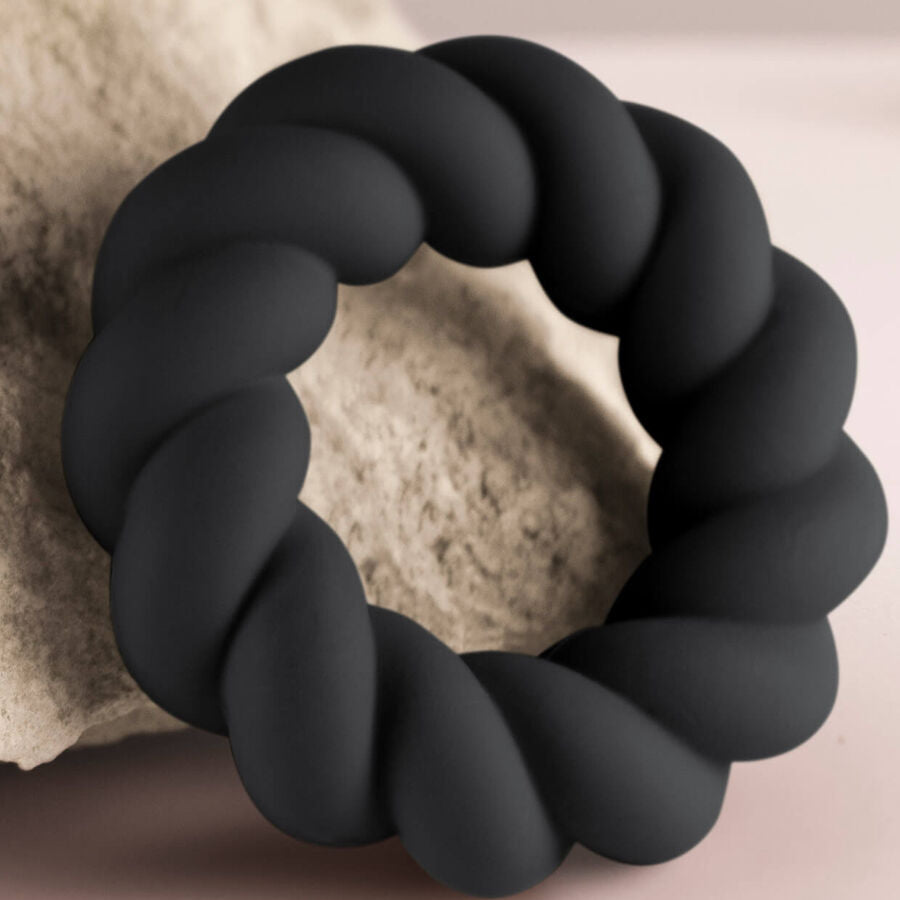 ROCKS-OFF - SCHWARZER SILIKON-TWIST-MASTURBATIONSRING