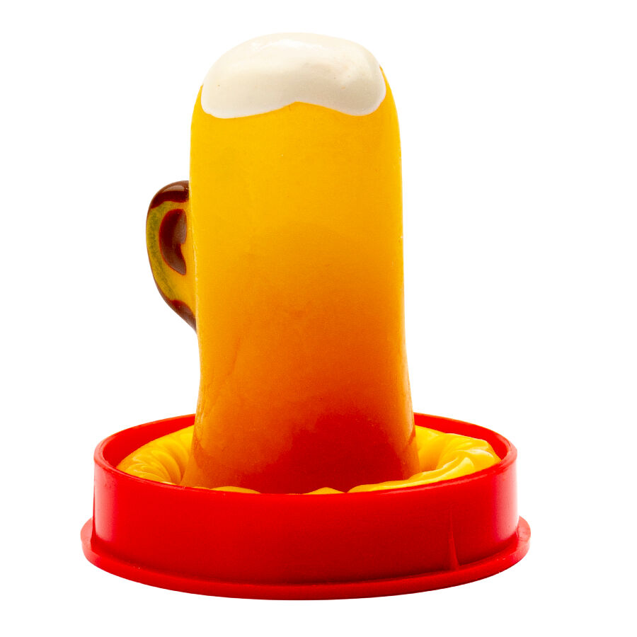 CONDOMERIE - HANDBEMALTE, AUSGEFALLENE KONDOME - BIERGLAS