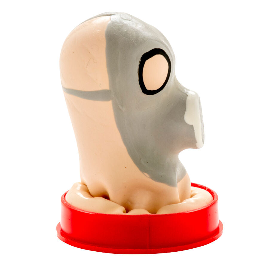 CONDOMERIE - HANDBEMALTE, AUSGEFALLENE KONDOMS - GASMASKE