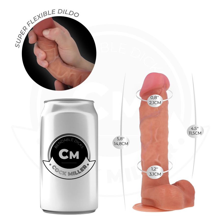 COCK MILLER - HYPERREALISTISCHER BEWEGLICHER DILDO 14,8 CM