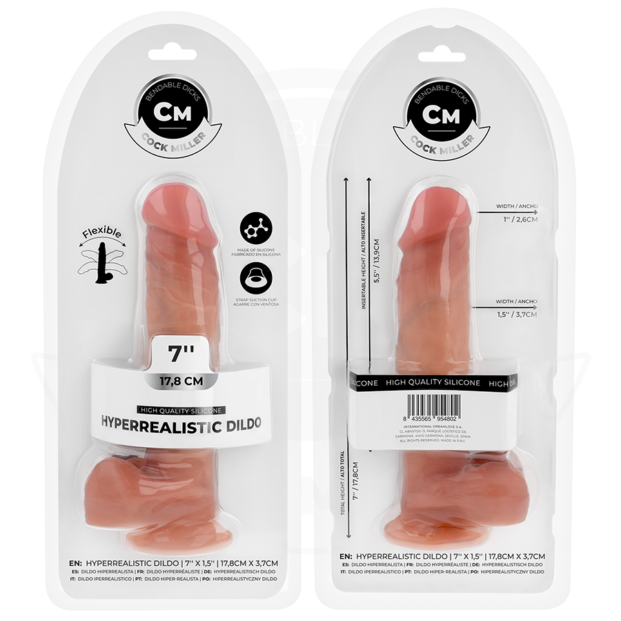 COCK MILLER - HYPERREALISTISCHER BEWEGLICHER DILDO 17,8 CM