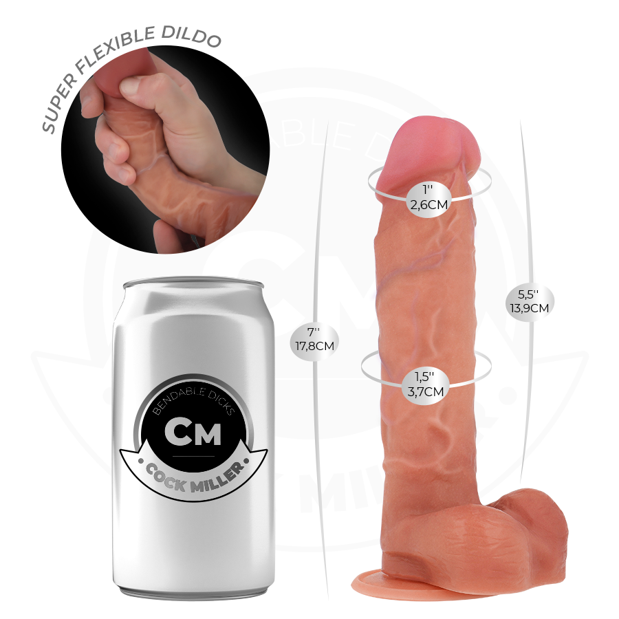 COCK MILLER - HYPERREALISTISCHER BEWEGLICHER DILDO 17,8 CM