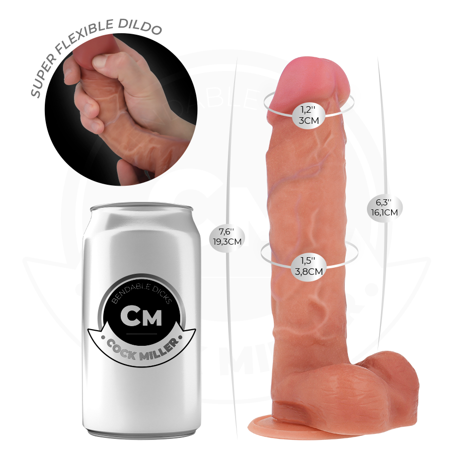 COCK MILLER - HYPERREALISTISCHER BEWEGLICHER DILDO 19,3 CM
