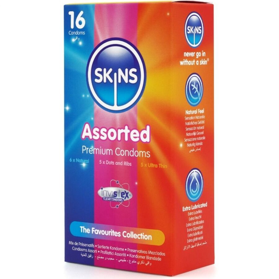 SKINS - PACKUNG MIT 16 SORTIMENTIERTEN PREMIUM-KONDOMEN