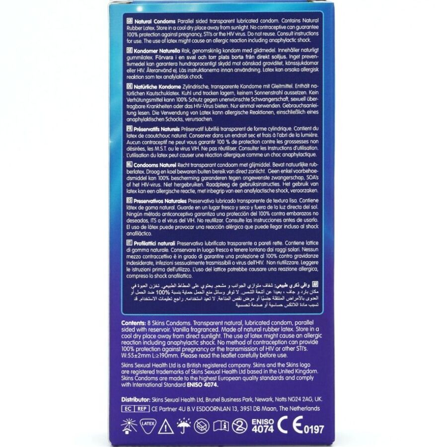 SKINS – Premium-Naturkondome, 8er-Packung