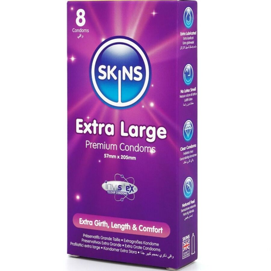 SKINS - 8er-Packung extra große Premium-Kondome