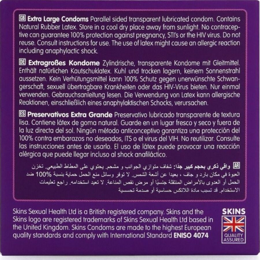 SKINS - 4er-Packung extra große Premium-Kondome