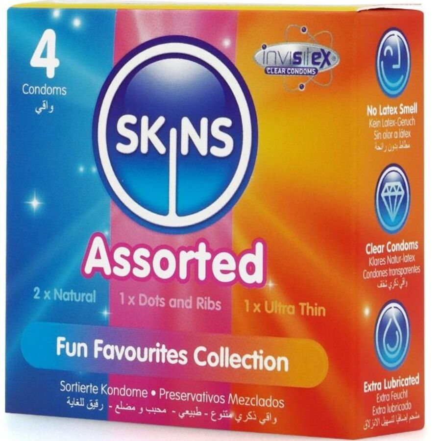 SKINS - 4er-Packung sortierte Premium-Kondome