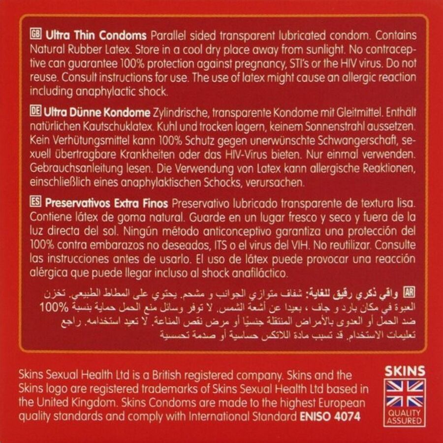 SKINS - 4er-Pack Premium-Ultradünne Kondome