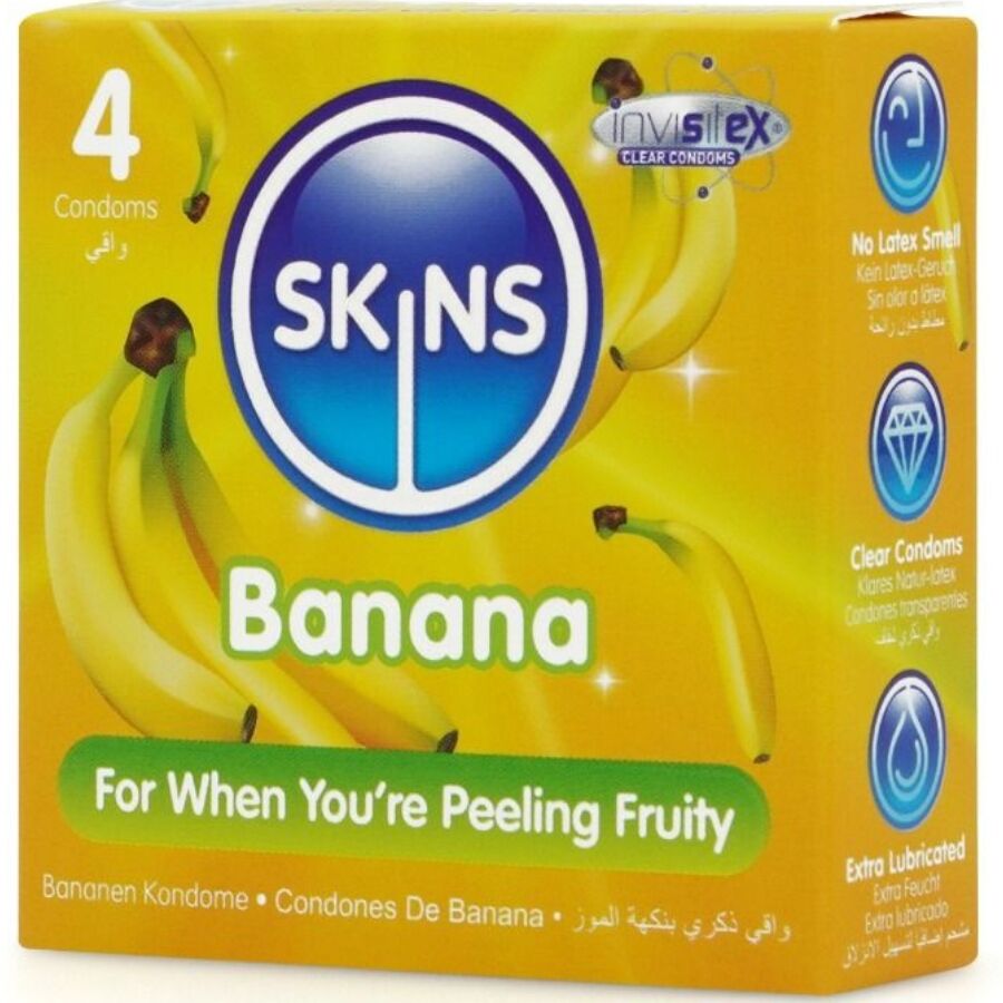 SKINS - 4ER-PACKUNG PREMIUM-BANANENKONDOME