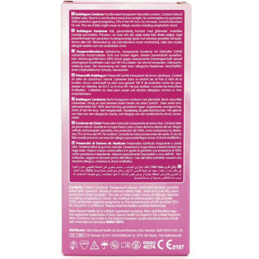 SKINS - 8er-Pack Premium-Bubblegum-Kondome
