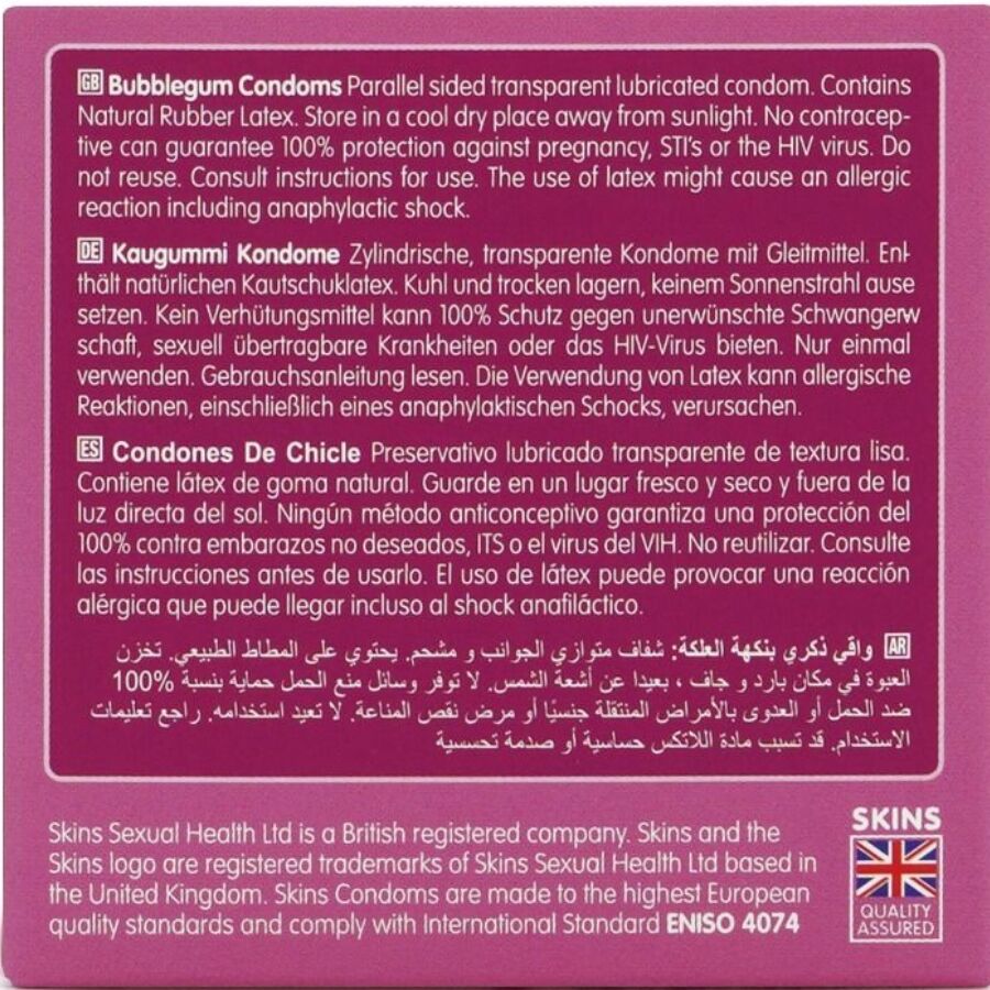 SKINS - 4er-Pack Premium-Bubblegum-Kondome