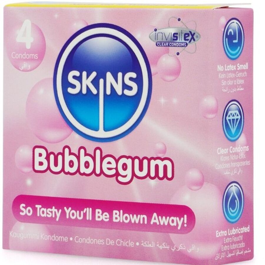 SKINS - 4er-Pack Premium-Bubblegum-Kondome