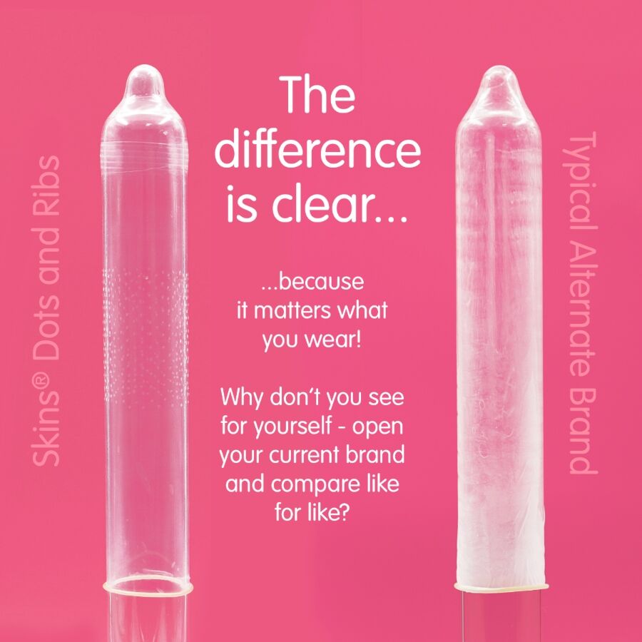 SKINS - PACKUNG MIT 16 PREMIUM DOTS &amp; RIBS KONDOME