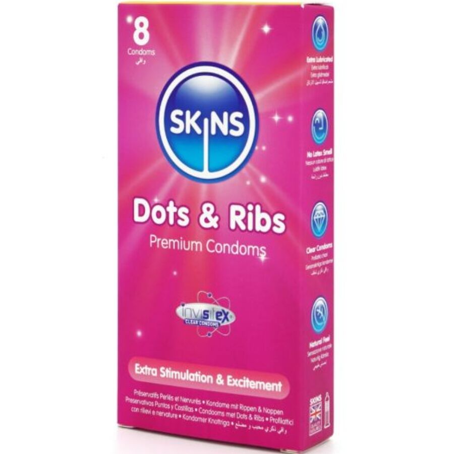 SKINS - 8er-Pack Premium Dots &amp; Ribs Kondome