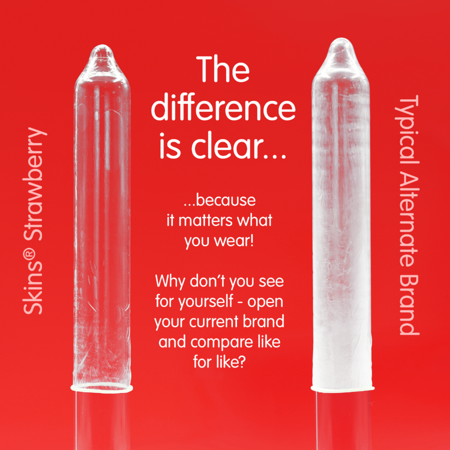 SKINS - 8er-Pack Premium-Erdbeer-Kondome