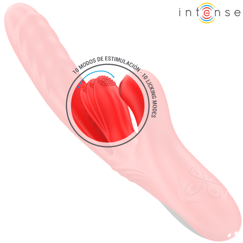 INTENSE - KAROL VIBRATEUR MULTIFONCTION POUSSÉE & STIMULATION & ONDES STIMULANTES ROUGE