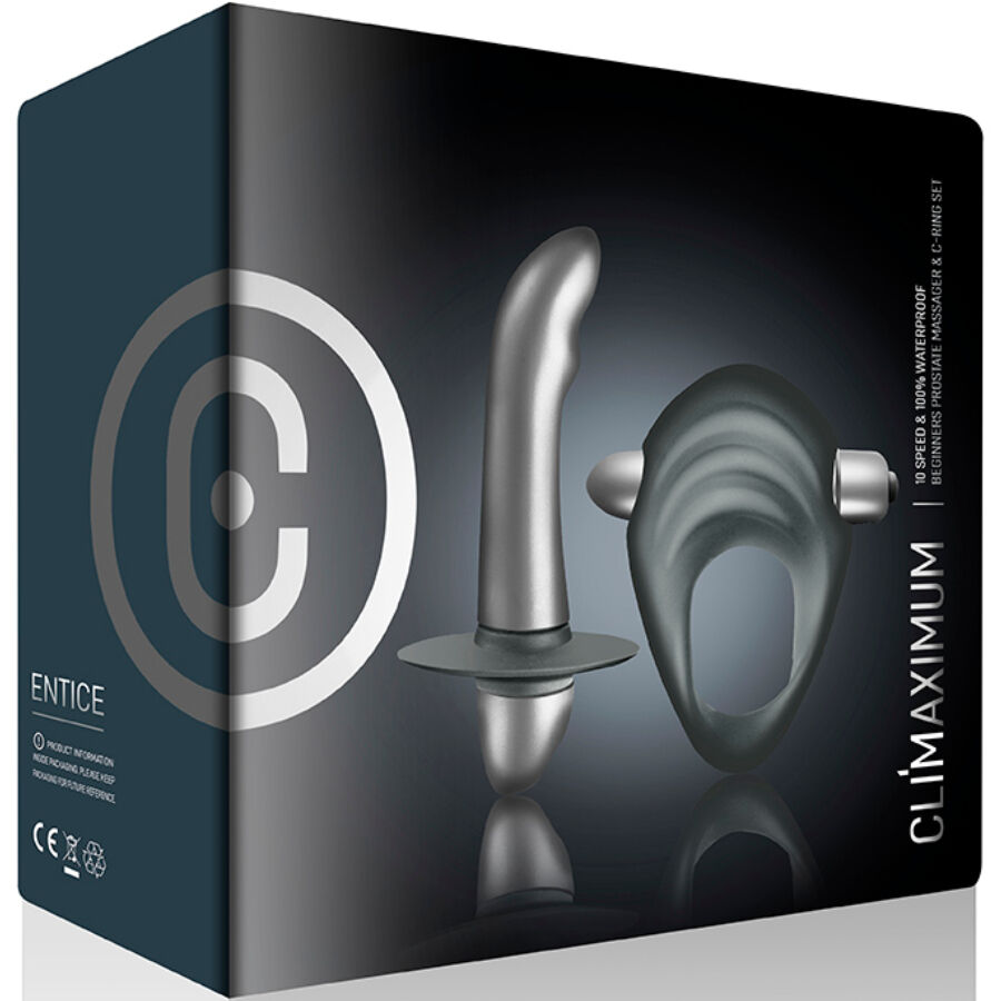 CLIMAXIMUM - ENTICE KIT: PENISRING + PROSTATAVIBRATOR FÜR ANFÄNGER
