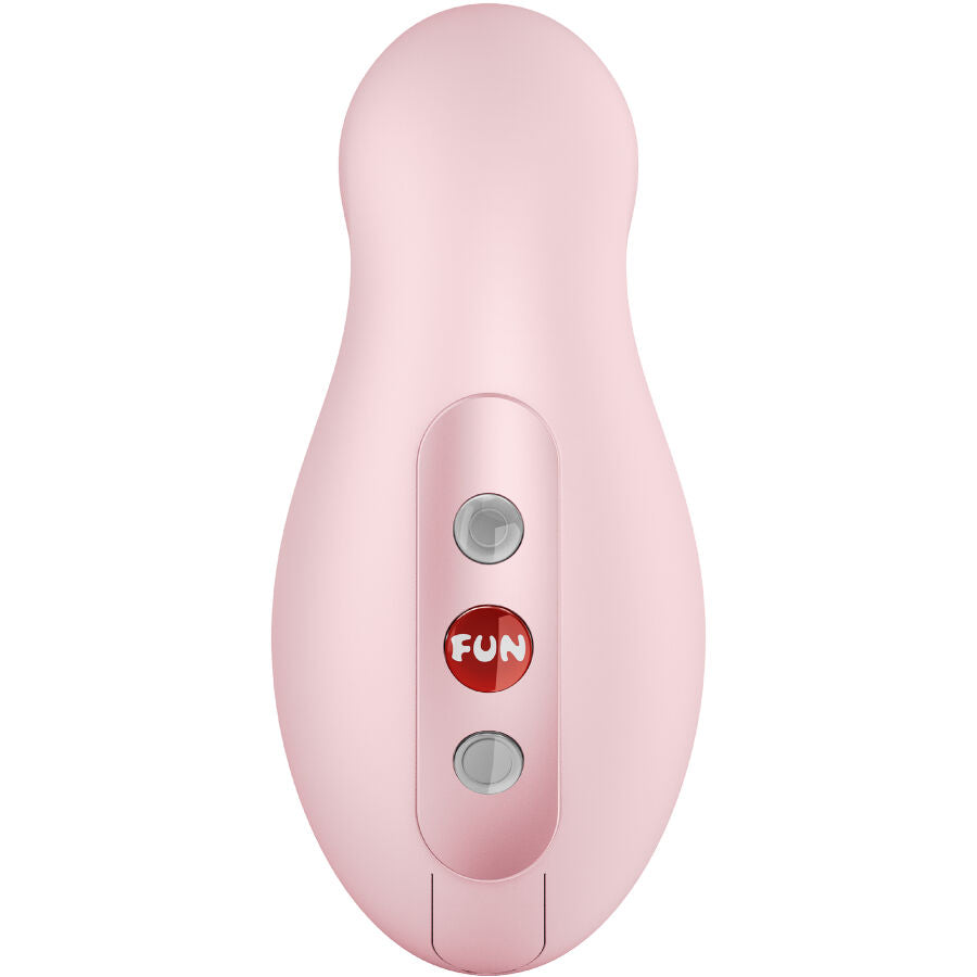 Face avant du stimulateur clitoridien Luna rose pâle et ses trois boutons de réglage