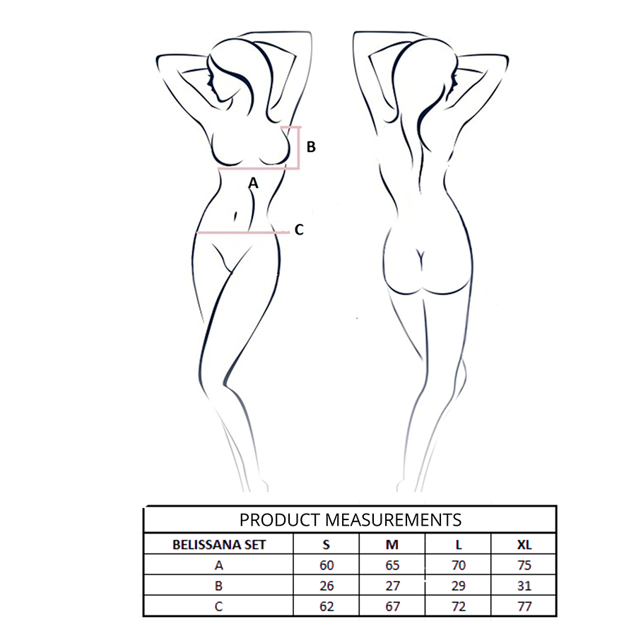 PASSION - BELISSANA SCHWARZES BH- UND STRING-SET S/M