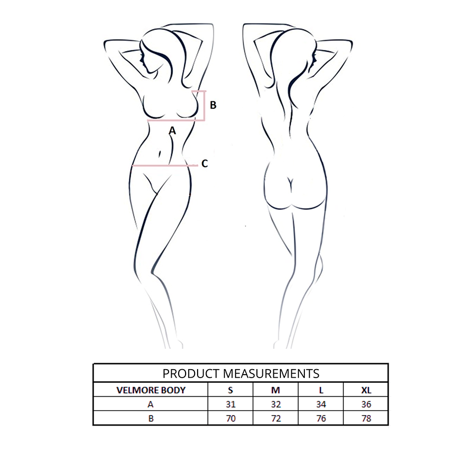 PASSION - SCHWARZER VELMORE-Body, Größe L/XL
