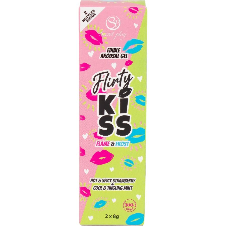 SECRETPLAY – Naughty Kiss Gels mit Oralsex-Effekten Erdbeere &amp; Minze 2 x 8 g
