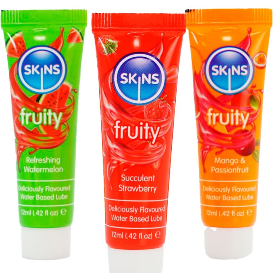 SKINS FRUCHTIGES GLEITMITTEL-SET – WASSERMELONE, ERDBEERE UND MANGO 3 x 12 ML