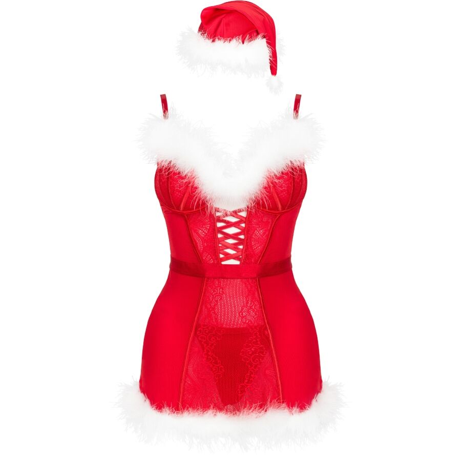 LIVCO CORSETTI FASHION - AGETHE LC 90607 Hemd + String + Weihnachtsmütze L/XL
