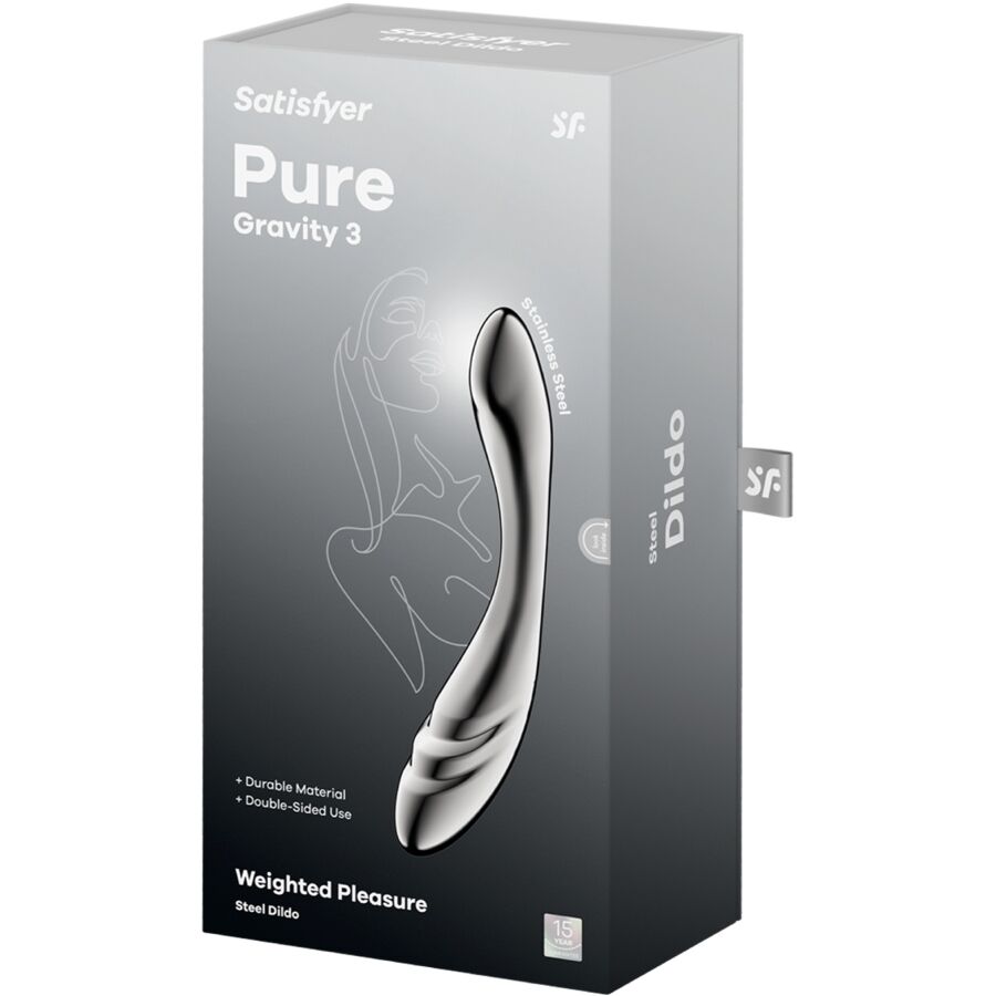 SATISFYER - PURE GRAVITY 3 DOPPELENDER EDELSTAHLDILDO