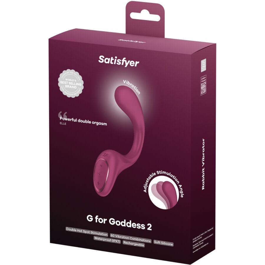 SATISFYER - G FOR GODDESS 2-Flaschen-Vibrator Hase Burgunderrot