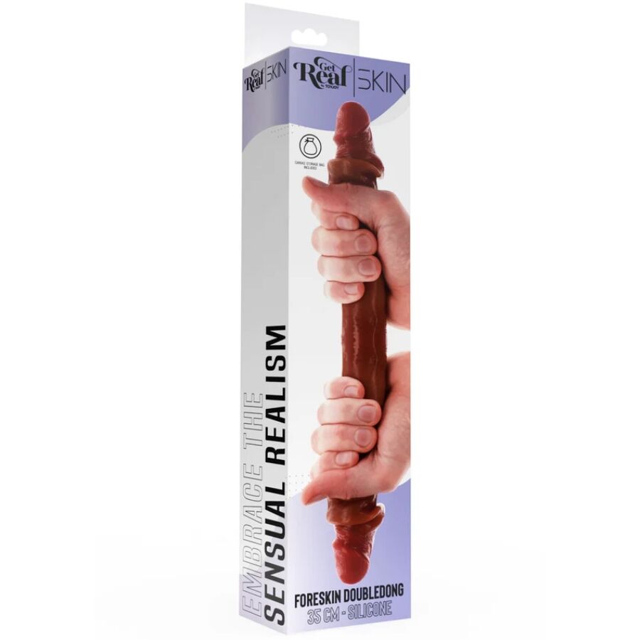 GET REAL – DOPPELENDES KARAMELL-SILIKON-DILDO 35 CM