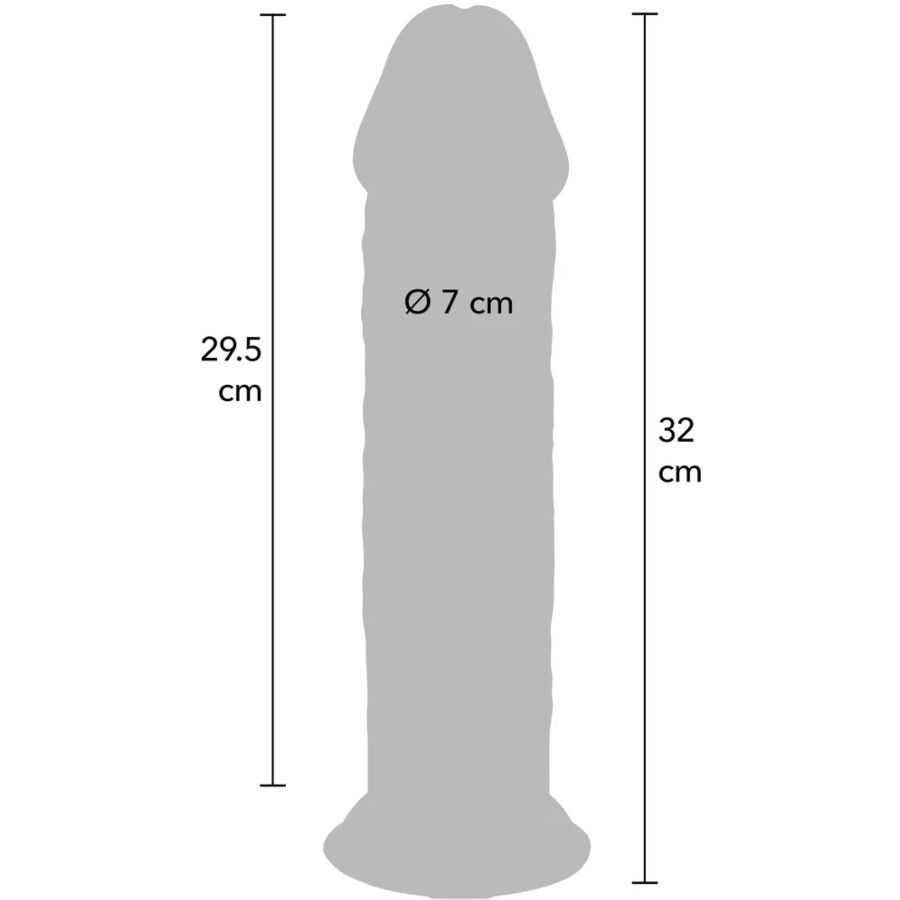 ERLEBEN SIE REALITÄT – LUXURIÖSER, DICKER TPE-PENIS MIT DOPPELVERDICHTUNG, 32 CM