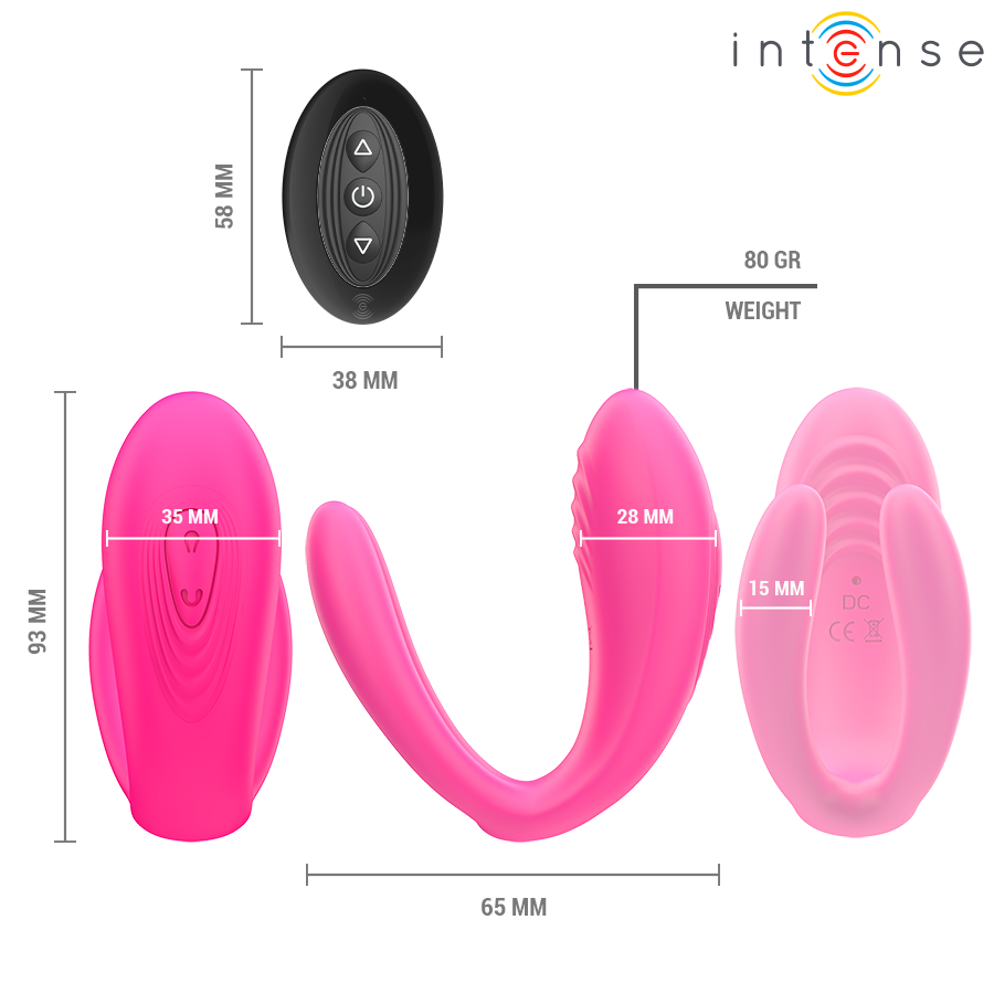 INTENSE - JULIA DOPPEL-CLIP-ON-VIBRATOR-STIMULATOR MIT FERNBEDIENUNG